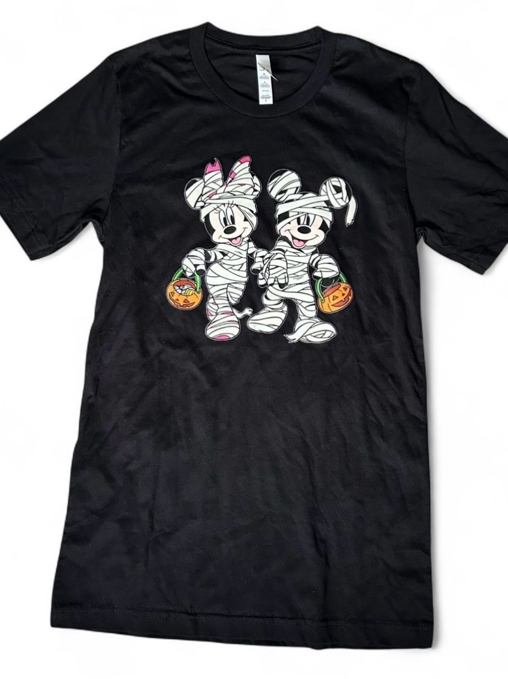 Bella Canvas Black Halloween Mummy Mouse Tee